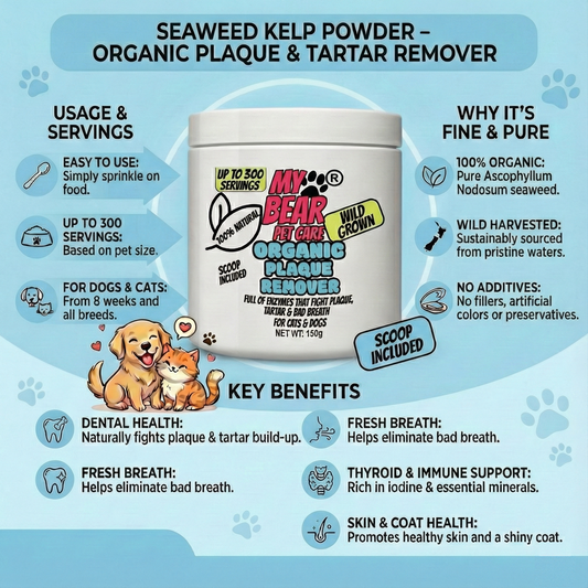 Seaweed kelp powder for cats and dogs plaque tartar remover