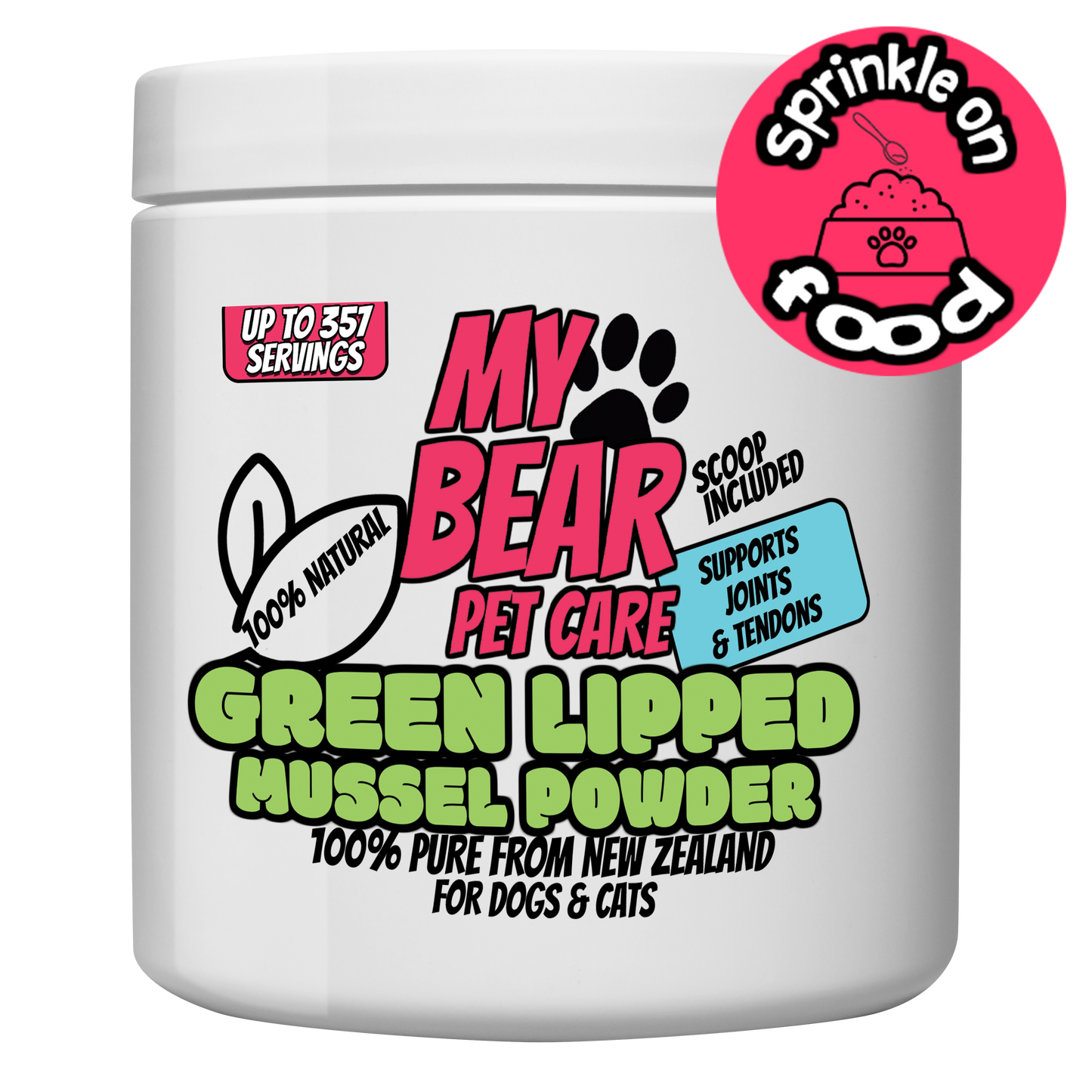 DOG & CAT JOINT SUPPLEMENT GREEN LIPPED MUSSEL POWDER 100% PURE NEW ZEALAND FOOD TOPPER HUMAN GRADE
