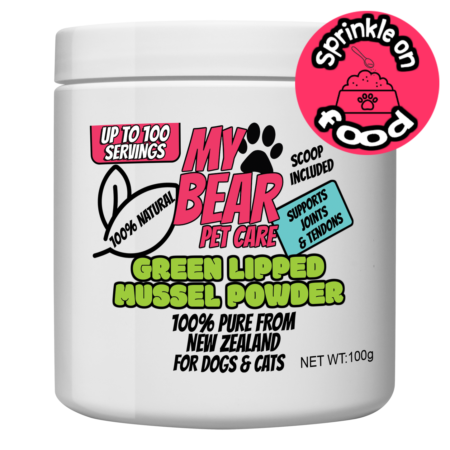 DOG & CAT JOINT SUPPLEMENT GREEN LIPPED MUSSEL POWDER 100% PURE NEW ZEALAND FOOD TOPPER HUMAN GRADE