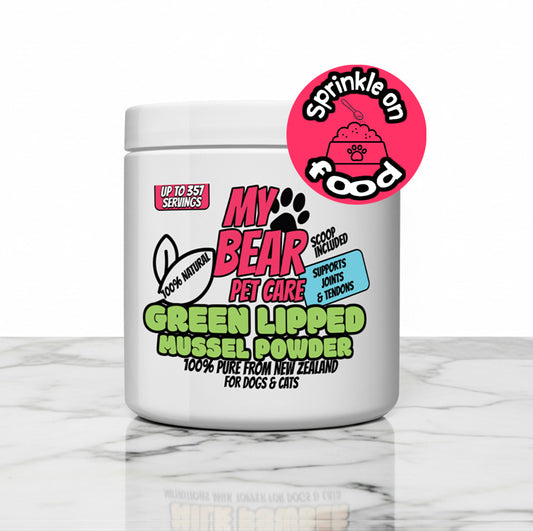 Green Lipped Mussel Powder Joint Supplement for Dogs & Cats – 100% Pure, Rich in Omega-3s, New Zealand Sourced.