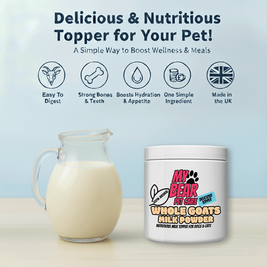 100% goat’s milk powder for pets – gentle topper for digestion & sensitive tummies makes upto 7 pints - My Bear Pet Care