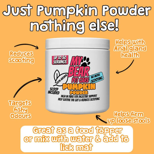Pumpkin powder for dogs – 100% natural digestive & anal gland support 250g - My Bear Pet Care