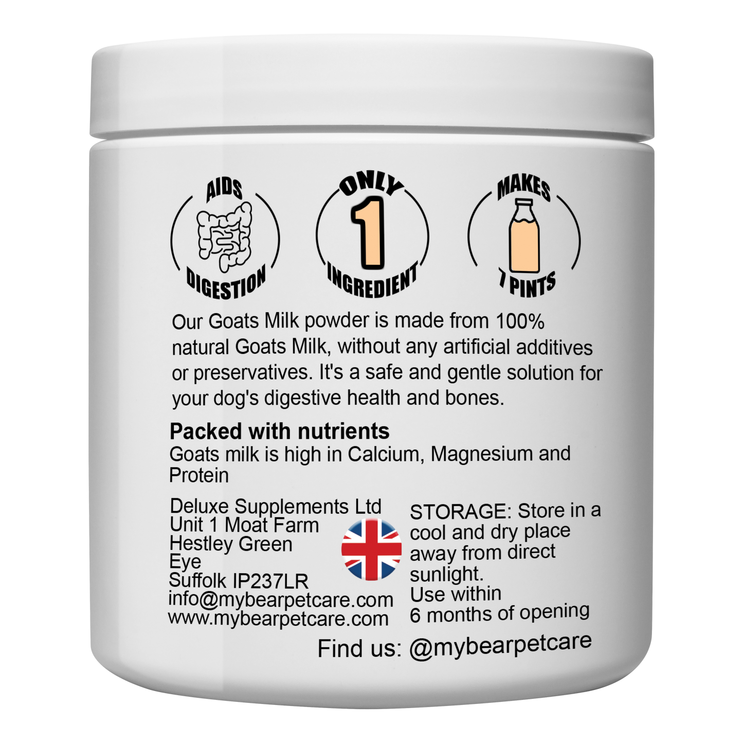 100% WHOLE GOATS MILK 250g FOOD TOPPER MAKES UP TO 7 PINTS