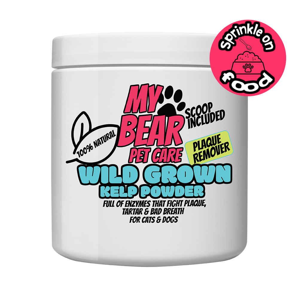 PLAQUE & TARTAR REMOVER CARE FOR DOGS & CATS- 100% NATURAL GROUND KELP FOR DENTAL HEALTH POWDER FOOD TOPPER HUMAN GRADE