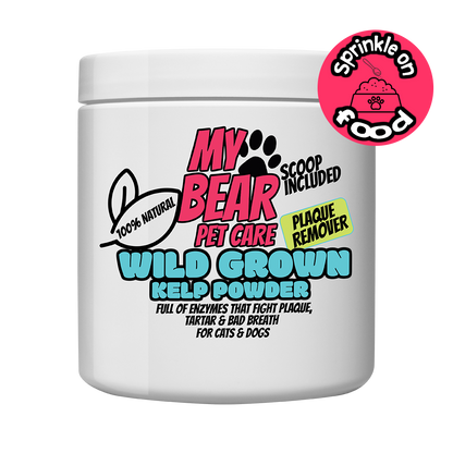 PLAQUE & TARTAR REMOVER CARE FOR DOGS & CATS- 100% NATURAL GROUND KELP FOR DENTAL HEALTH POWDER FOOD TOPPER HUMAN GRADE