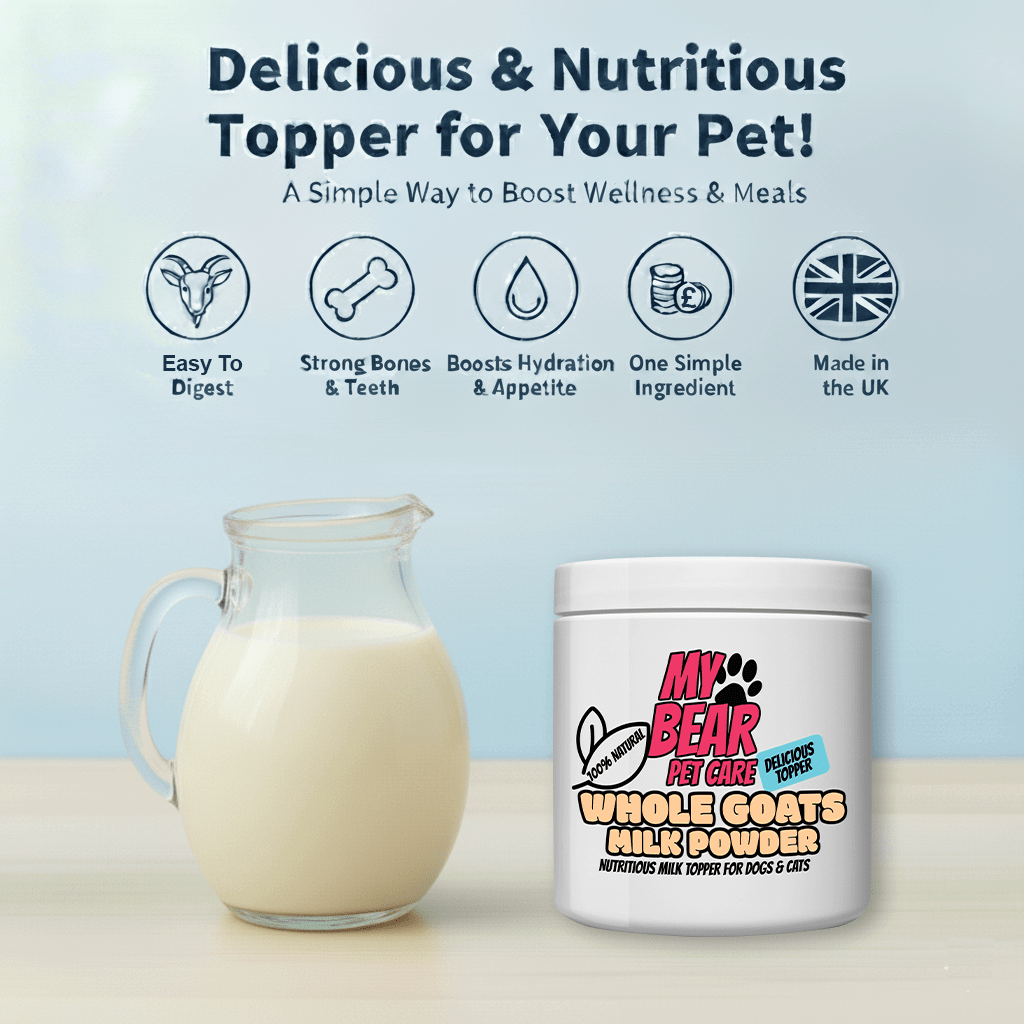 100% goat’s milk powder for pets – gentle topper for digestion & sensitive tummies makes upto 7 pints - My Bear Pet Care
