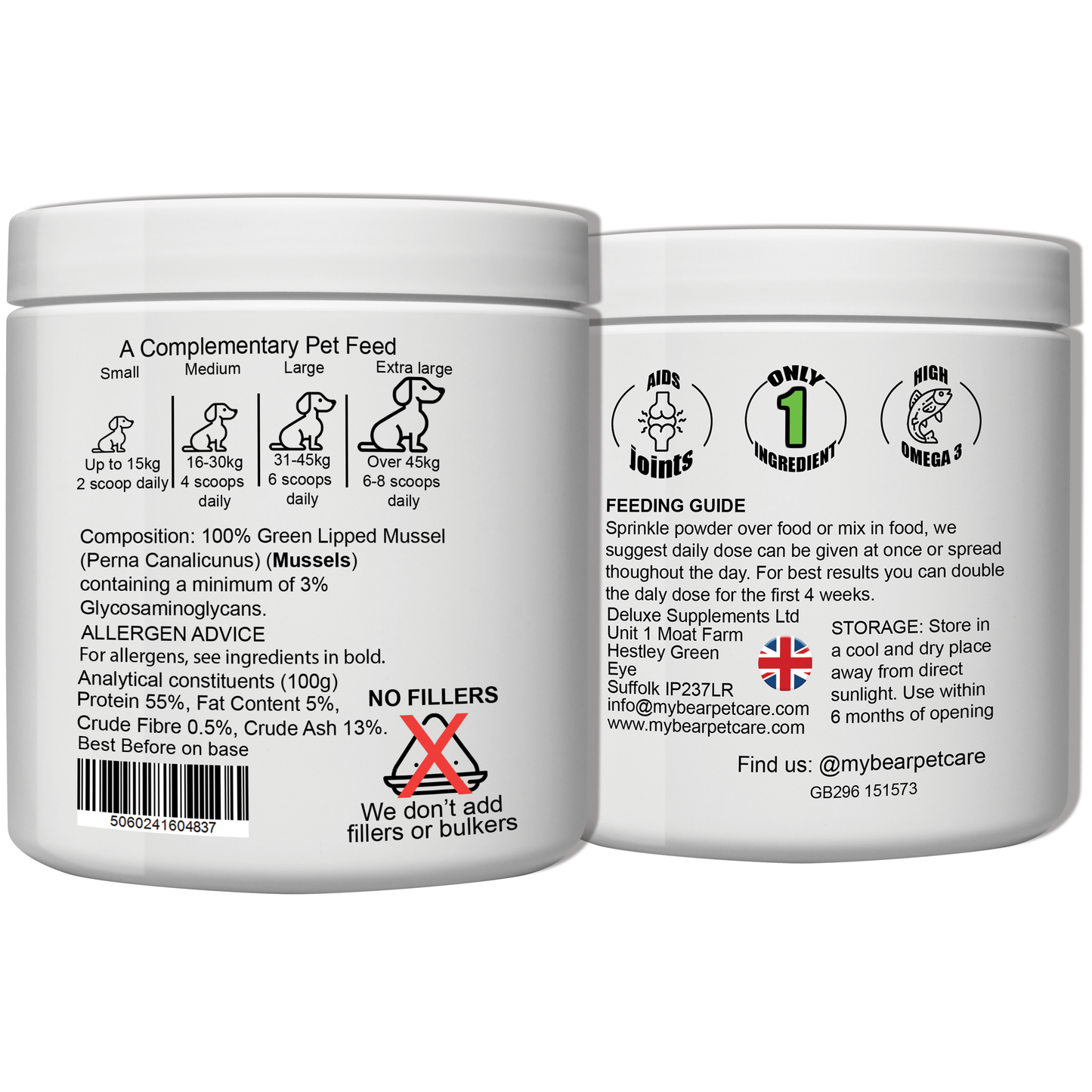 Green Lipped Mussel Powder for Dogs & Cats | Joint Support