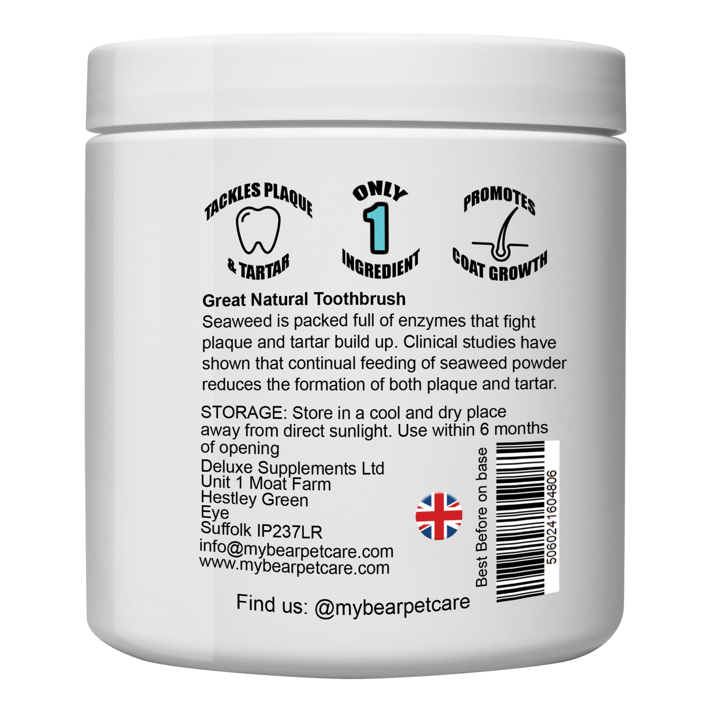 PLAQUE & TARTAR REMOVER CARE FOR DOGS & CATS- 100% NATURAL GROUND KELP FOR DENTAL HEALTH POWDER FOOD TOPPER HUMAN GRADE