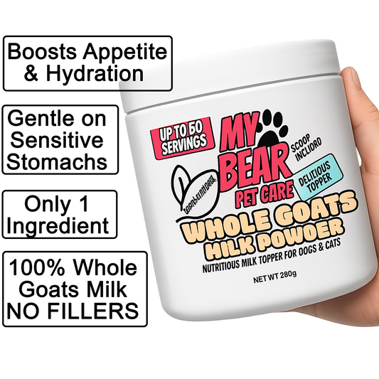 100% goat’s milk powder for pets – gentle topper for digestion & sensitive tummies makes upto 7 pints - My Bear Pet Care