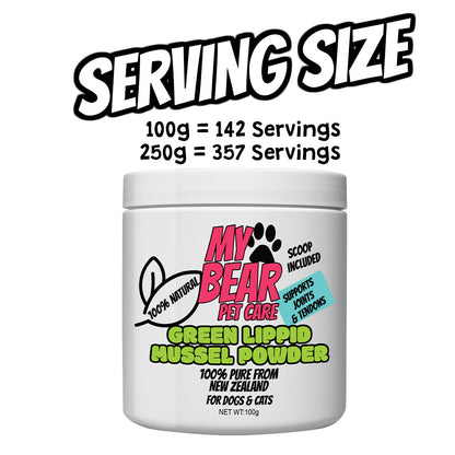 DOG & CAT JOINT SUPPLEMENT GREEN LIPPED MUSSEL POWDER 100% PURE NEW ZEALAND FOOD TOPPER HUMAN GRADE