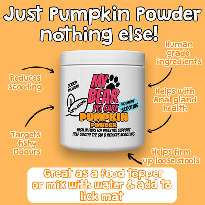 PUMPKIN POWDER PUREE 100% NATURAL FOR DOGS DOG FOOD TOPPER AIDS DIGESTION 250g HUMAN GRADE