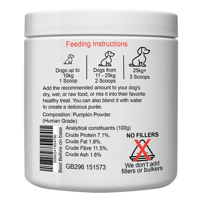 Pumpkin powder for dogs – 100% natural digestive & anal gland support 250g - My Bear Pet Care
