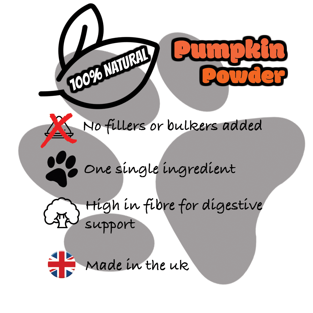 PUMPKIN POWDER PUREE 100% NATURAL FOR DOGS DOG FOOD TOPPER AIDS DIGESTION 250g HUMAN GRADE